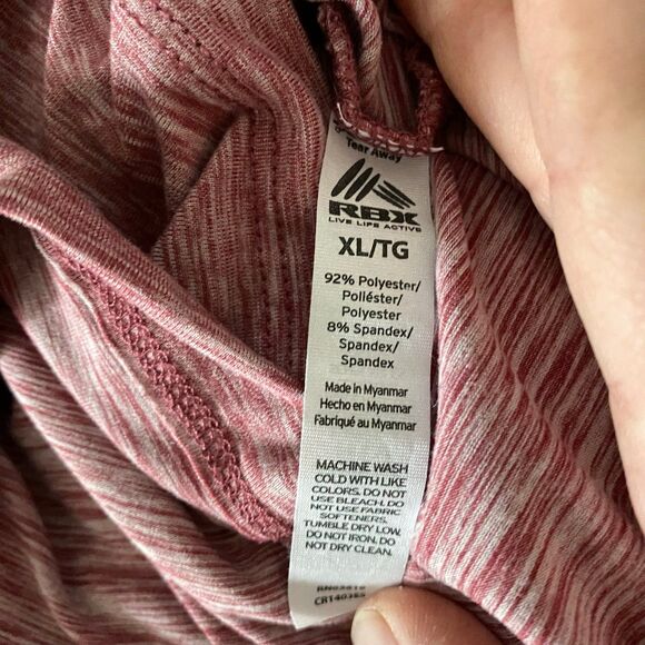 Women’s RBX Workout Running Cropped Hoodie Heather Red Rose XL sports athleisure - Picture 5 of 5